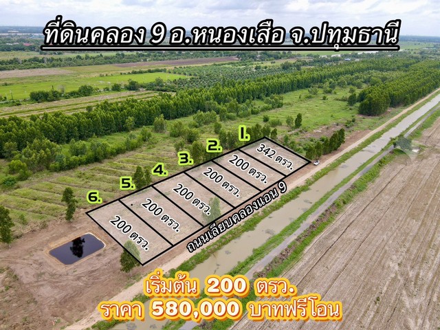 ที่ดินคลอง9หนองเสือ ติดถนนเลียบคลองระพีพัฒน์ 200 ตรว. 5.8แสนเท่านั้น T. 086-301-6161 เหมาะทำบ้านสวนเกษตร บึงชำอ้อ หนองเสือ ปทุมธานี