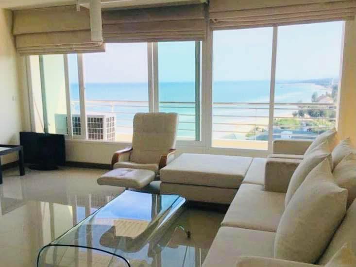 For sale Baan Hansa Huahin Condominium (บ้านหรรษา คอนโดมิเนียม) Beachfront condominium with sea view and mountain view  at big space balcony