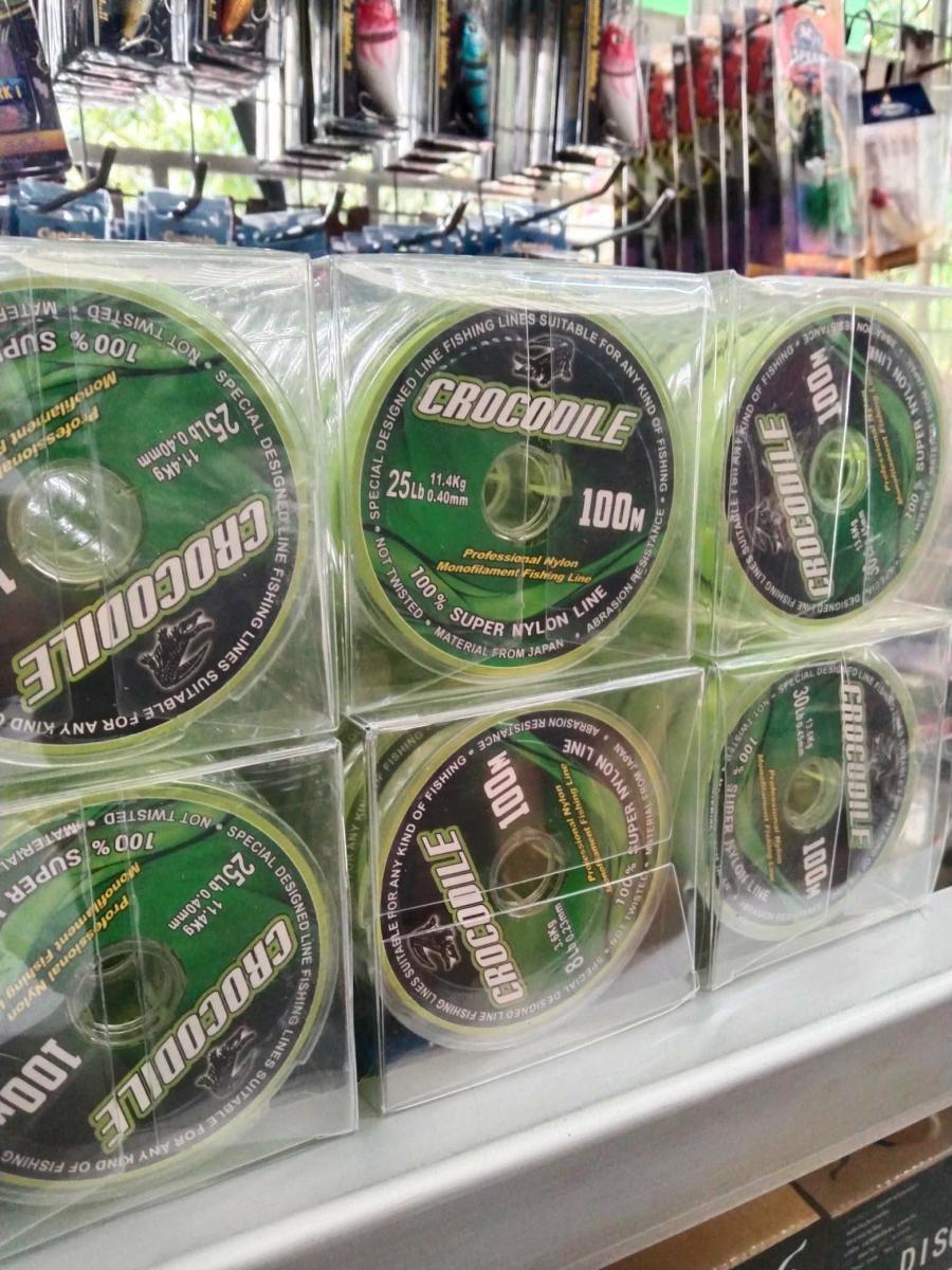 สายเอ็น เอ็นตกปลา สายเอ็นตกปลา #Crocodile จระเข้ [8lb. - 30lb. ] ( ความยาว 100 เมตร ต่อ 1 ม้วน )  มีขนาด  8 1012 15 20 25 30 ปอนด์ 