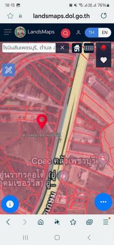 ขายที่ดินด่วน ติดถนนเพชรเกษม แปลงสวย 4 ไร่ 76 ตร.ว.  เยี่ยงโรบินสัน จ.เพชรบุรี
